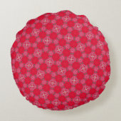 Retro Pink Clover Round Pillow ラウンドクッション (裏面)