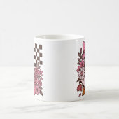 Retro Pink Coquette Ghost Girl with Bow Halloween コーヒーマグカップ (中央)