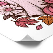 Retro Pink Coquette Ghost Girl with Bow Halloween ポスター (角)