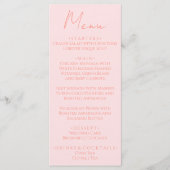 Retro Pink Coral Hand Written Pastel Wedding Menu メニュー (正面)