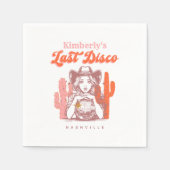 Retro Pink Cowgirl Last Disco Bachelorette Party  スタンダードカクテルナプキン (正面)