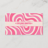 Retro Pink Cream QR Code 70s Boho Groovy Girly  名刺 (正面)