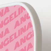 Retro Pink Custom Name Pickleball Paddle 70s ピックルボールラケット (左詳細)