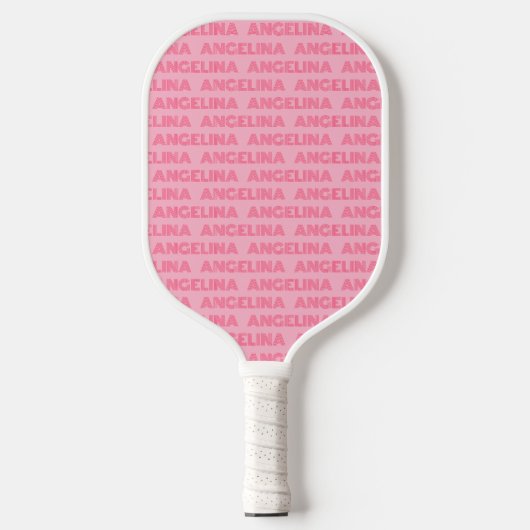 Retro Pink Custom Name Pickleball Paddle 70s ピックルボールラケット (正面)