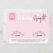 Retro Pink Faux Nails Sizing Kit Display Card (正面)