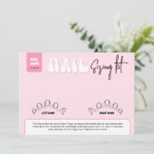 Retro Pink Faux Nails Sizing Kit Display Card (スタンド正面)