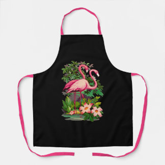 Retro Pink Flamingos Classic エプロン