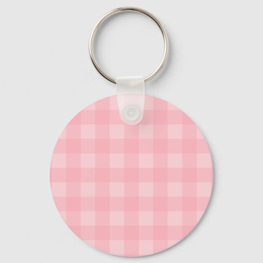 Retro Pink Gingham Checkered Pattern Background キーホルダー (正面)