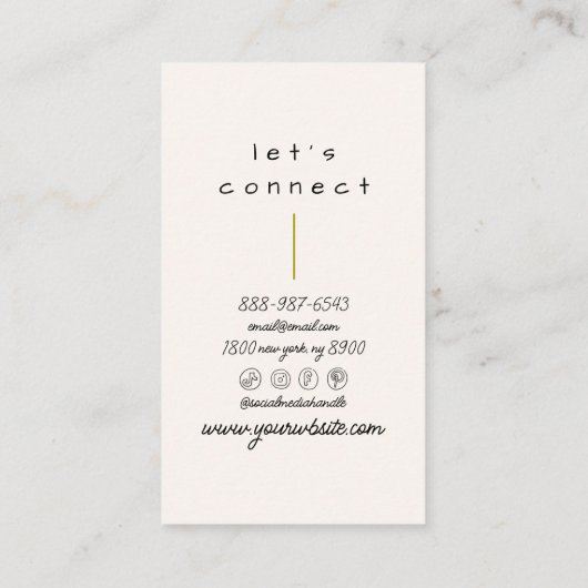 Retro Pink Green Checkered Stripes Trendy Boho  名刺 (裏面)