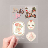 Retro Pink Green Christmas アクリル招待状 (インサイチュ (ポータブル))