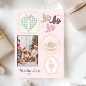 Retro Pink Green Christmas シーズンカード