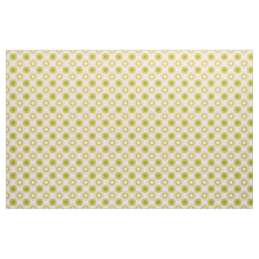 Retro Pink Green Circles Pattern ファブリック (ファットクウォーター)