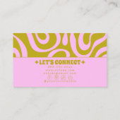 Retro Pink Green Monochrome Boho Groovy Trendy  名刺 (裏面)