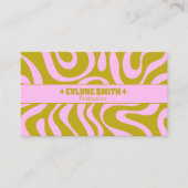 Retro Pink Green Monochrome Boho Groovy Trendy  名刺 (正面)
