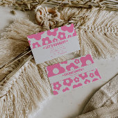 Retro Pink Groovy Floral Boho Girly Unique Trendy 名刺