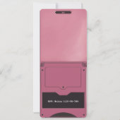 Retro Pink Handheld Gaming Birthday Invitation 招待状 (裏面)