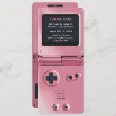 Retro Pink Handheld Gaming Birthday Invitation 招待状 (正面/裏面)
