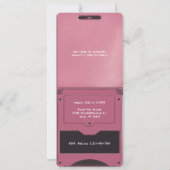 Retro Pink Handheld Gaming II Birthday Invitation 招待状 (裏面)