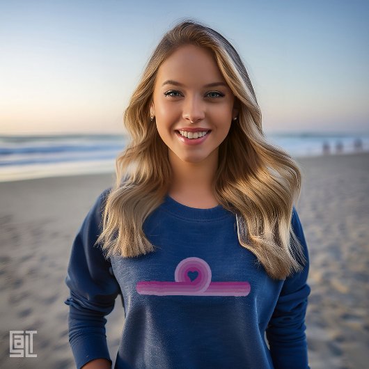 Retro Pink Heart Sunset Aesthetic  Tシャツ