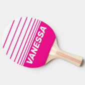 Retro Pink Lollipop Horizon Striping with Name 卓球ラケット (横)