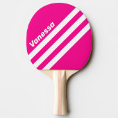 Retro Pink Lollipop Three Angled Stripe with Name 卓球ラケット (裏面)