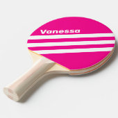 Retro Pink Lollipop Three Angled Stripe with Name 卓球ラケット (正面アングル)