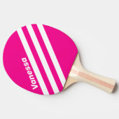 Retro Pink Lollipop Three Angled Stripe with Name 卓球ラケット (横)