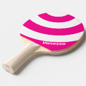 Retro Pink Lollipop Three Circle Stripe with Name 卓球ラケット (正面アングル)