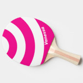 Retro Pink Lollipop Three Circle Stripe with Name 卓球ラケット (横)