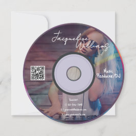 Retro Pink Music Producer CD DJ Business Card 招待状