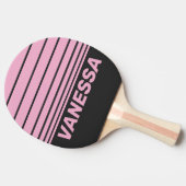 Retro Pink Night Horizon Striping with Name 卓球ラケット (横)