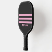 Retro Pink Night Three Across Striping with Name ピックルボールラケット (左)