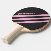 Retro Pink Night Three Angled Striping with Name 卓球ラケット (正面アングル)