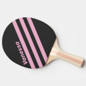 Retro Pink Night Three Angled Striping with Name 卓球ラケット (横)