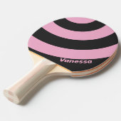 Retro Pink Night Three Circle Stripe with Name 卓球ラケット (正面アングル)