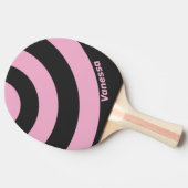 Retro Pink Night Three Circle Stripe with Name 卓球ラケット (横)