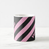 Retro Pink Night Three Stripes with Name コーヒーマグカップ (中央)