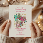 Retro Pink Nutcracker Christmas 招待状