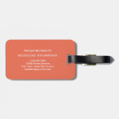 Retro Pink Orange Geometric Modern Monogram ラゲッジタグ (裏面横)