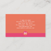 Retro Pink Orange Geometric Modern Monogram 名刺 (裏面)