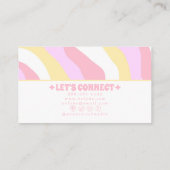 Retro Pink Pastel 70s Boho Groovy Girly Trendy  名刺 (裏面)