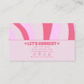 Retro Pink Pastel 70s Boho Groovy Girly Trendy Bus 名刺 (裏面)