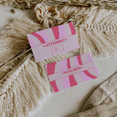 Retro Pink Pastel 70s Boho Groovy Girly Trendy Bus 名刺