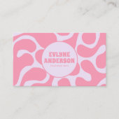 Retro Pink Pastel 70s Groovy Funky Girly Trendy 名刺 (正面)