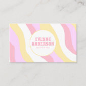 Retro Pink Pastel QR Code 70s Boho Groovy Girly  名刺 (正面)