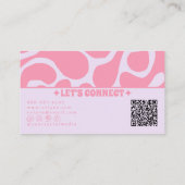 Retro Pink Pastel QR Code 70s Groovy Girly Trendy 名刺 (裏面)