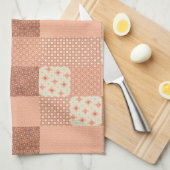 Retro Pink Patchwork キッチンタオル (四つ折り)