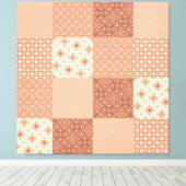Retro Pink Patchwork キャンバスプリント (インサイチュ (ウッドフロア))