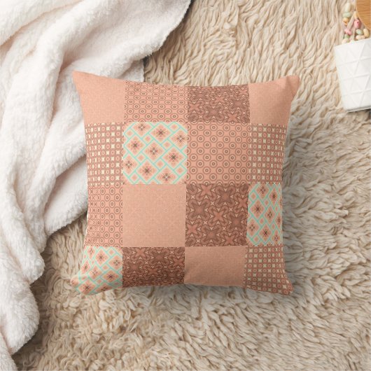 Retro Pink Patchwork クッション (ブランケット)