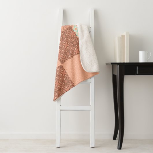 Retro Pink Patchwork シェルパブランケット (インサイチュ)